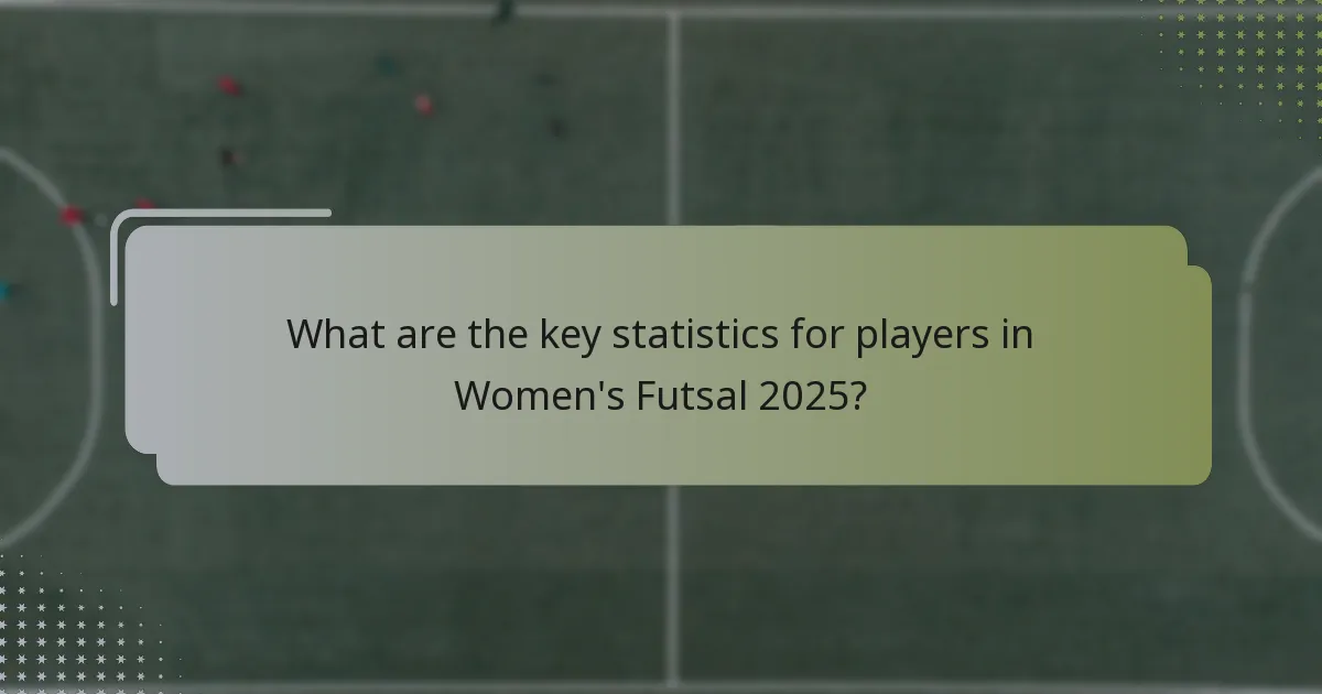 What are the key statistics for players in Women's Futsal 2025?